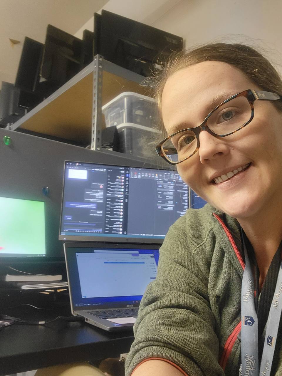 Skye Walker working at a technology workspace